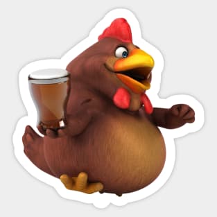 Chicken Beer Sticker